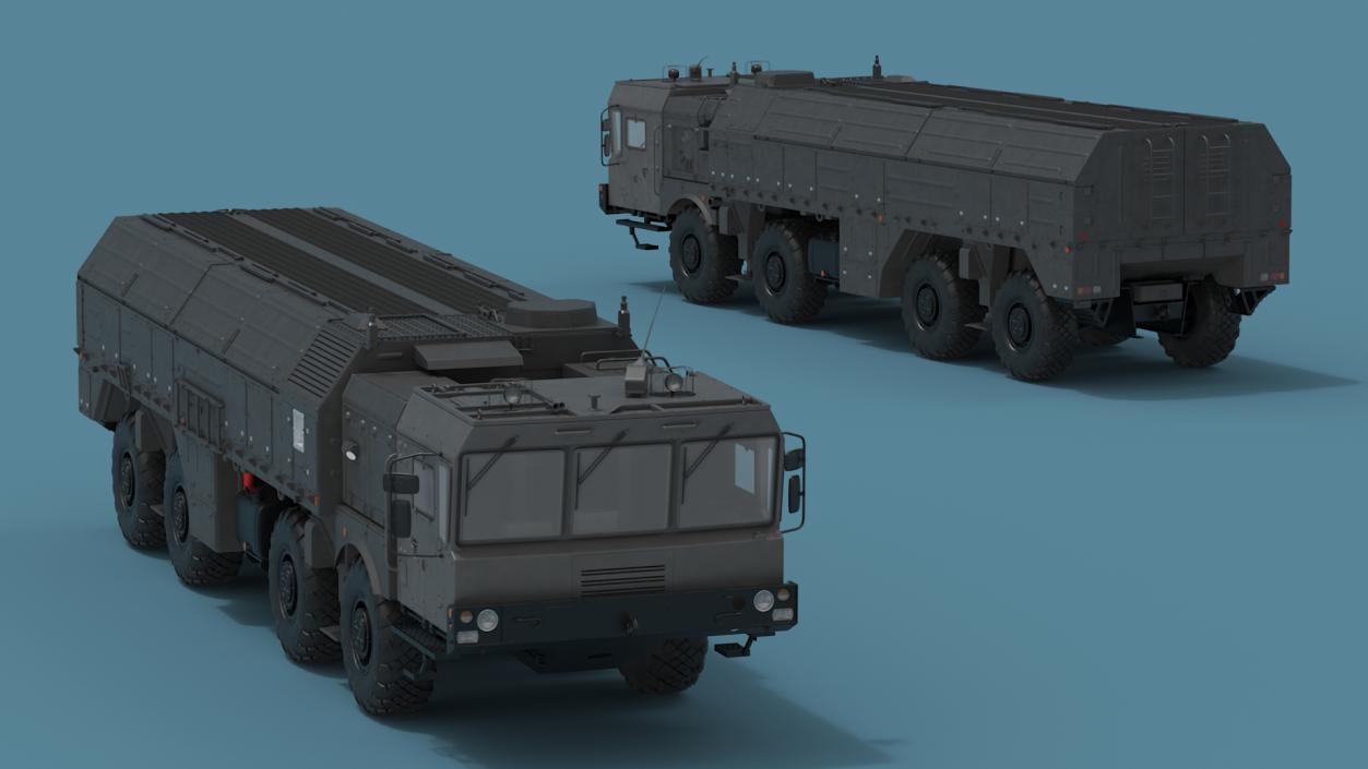 3D Military Missile Tactical Truck Rigged model