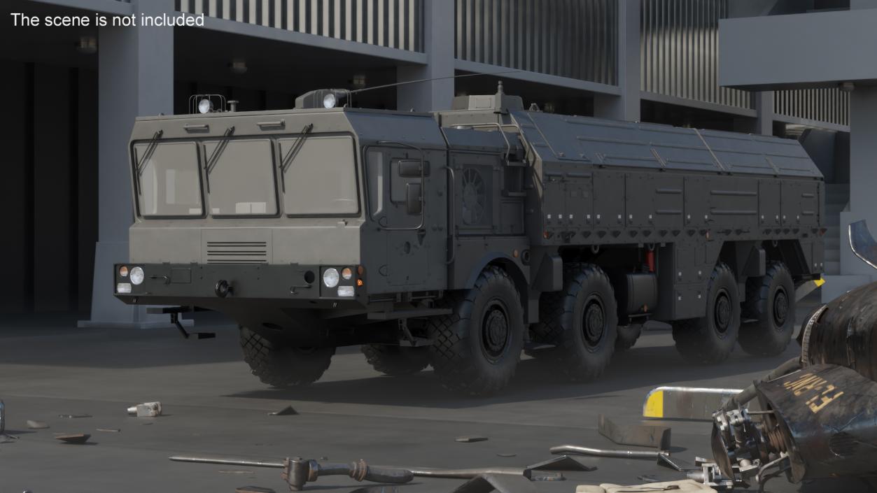 3D Military Missile Tactical Truck Rigged model