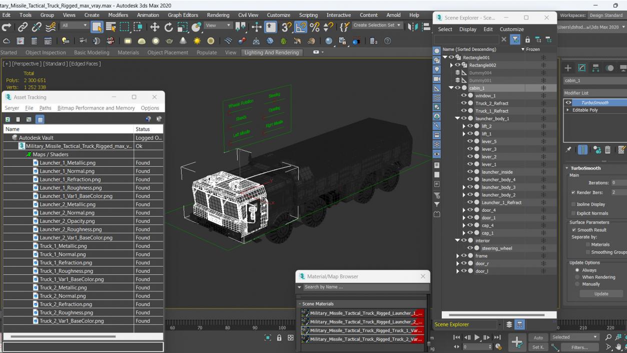 3D Military Missile Tactical Truck Rigged model