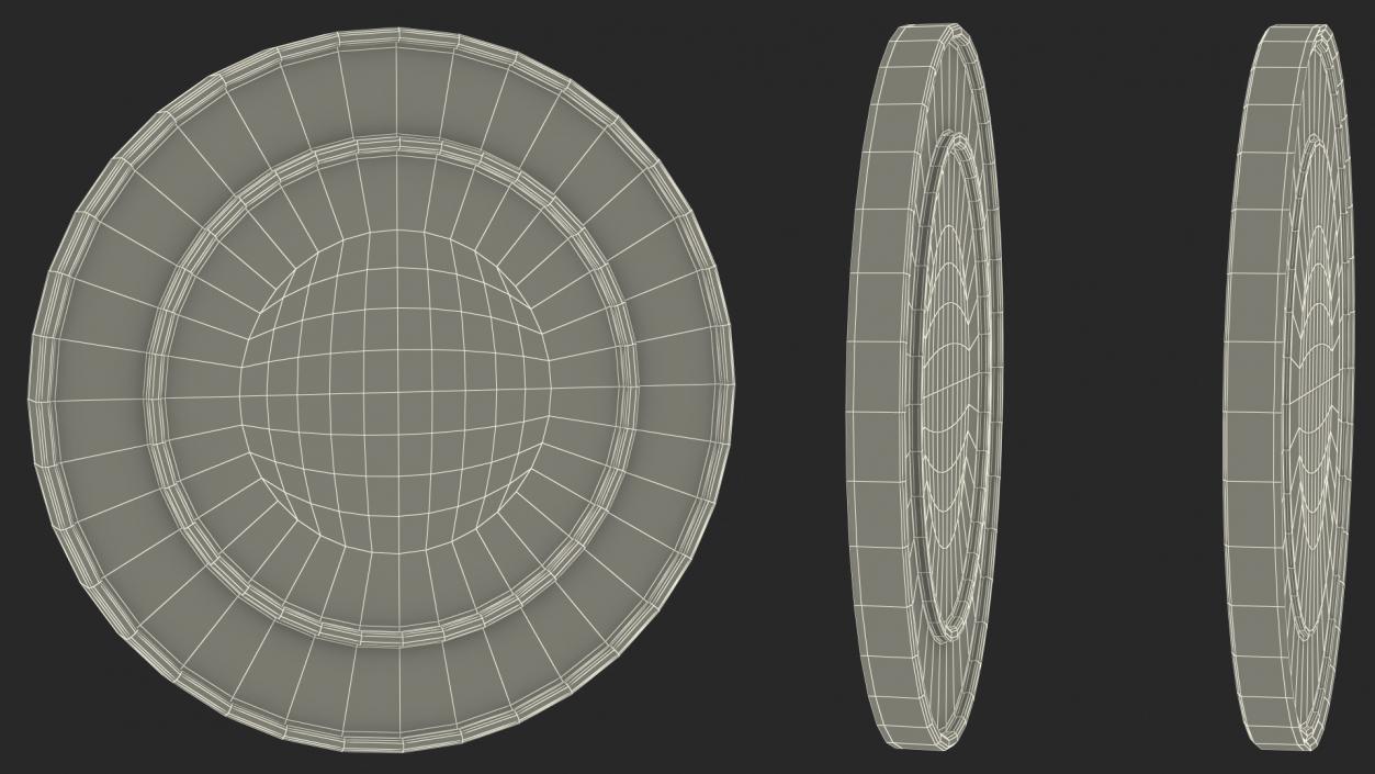 1 Turkish Lira Coin 3D model