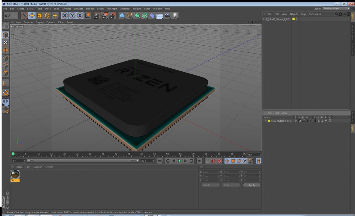 3D model AMD Ryzen 9 CPU