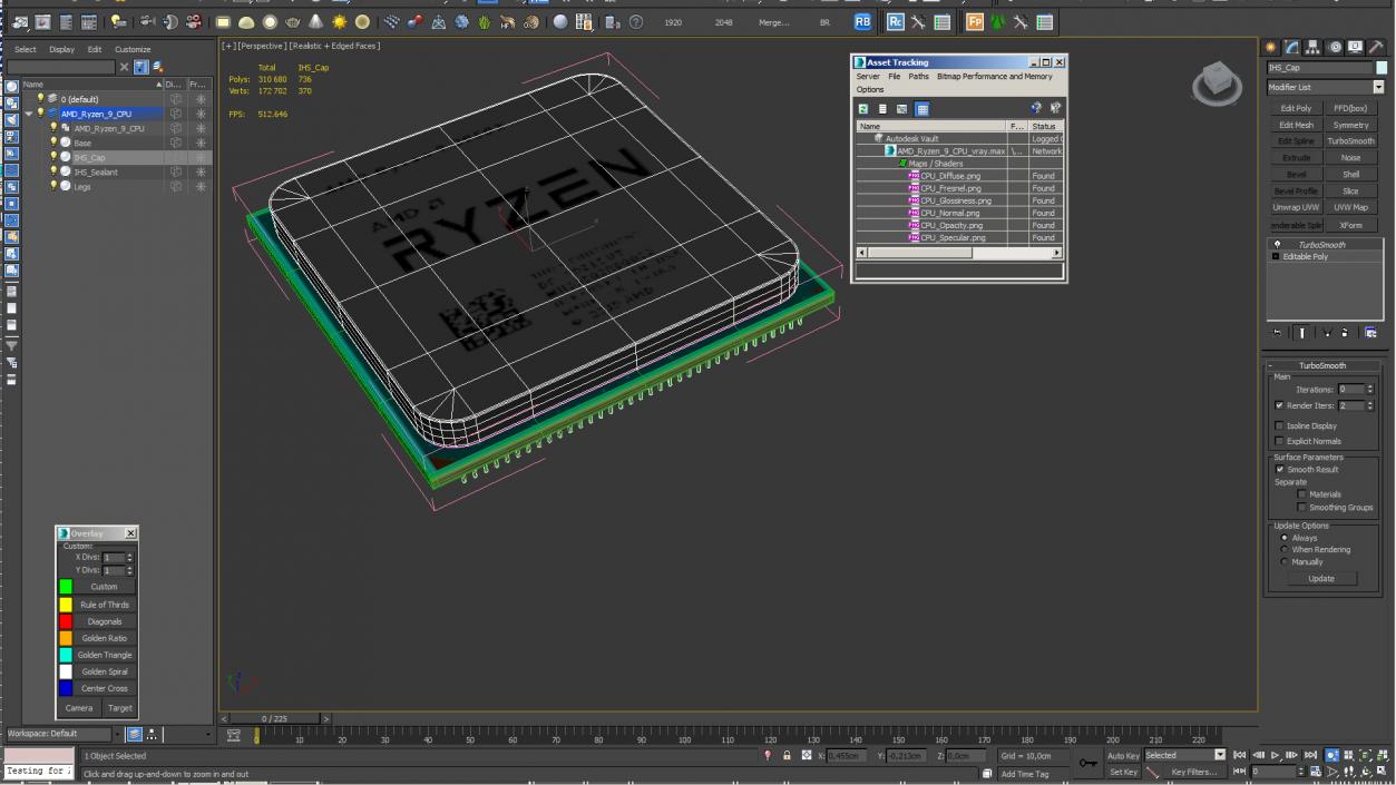 3D model AMD Ryzen 9 CPU