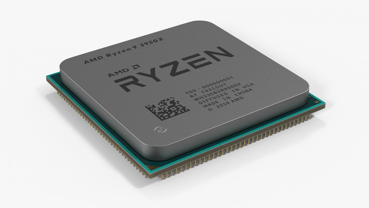 3D model AMD Ryzen 9 CPU