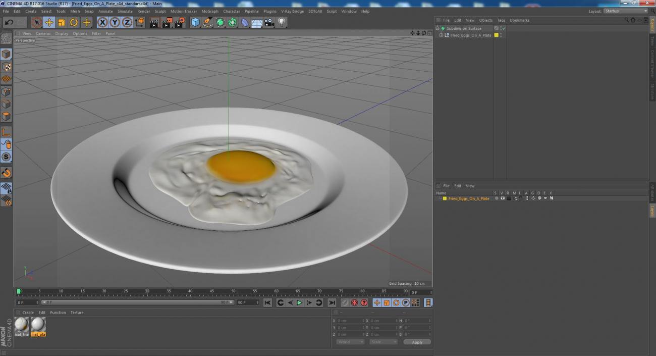 3D Fried Eggs On A Plate