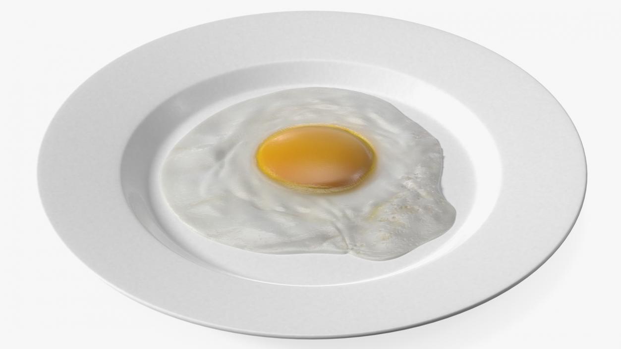 3D Fried Eggs On A Plate