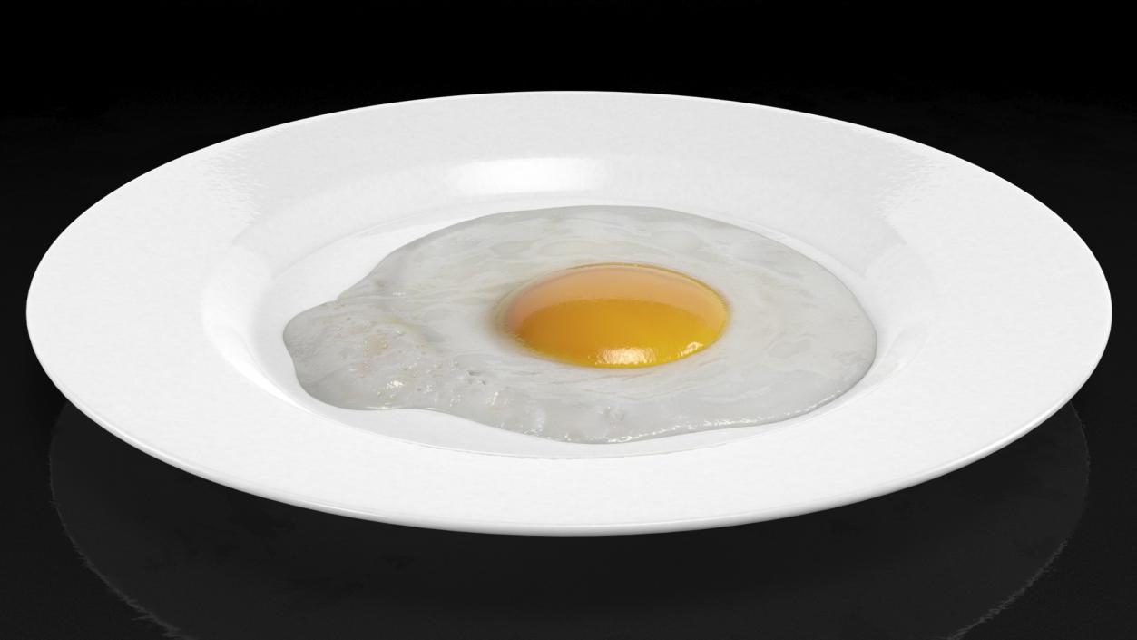 3D Fried Eggs On A Plate