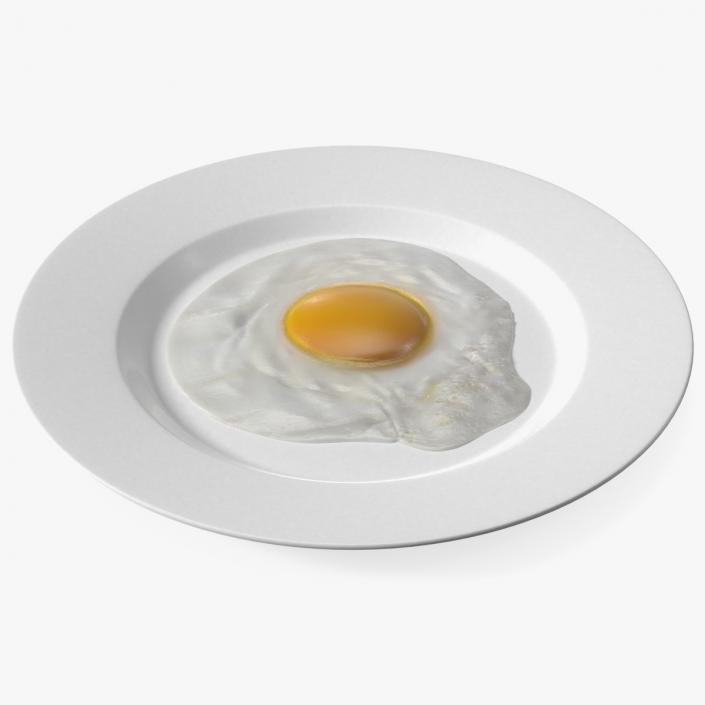 3D Fried Eggs On A Plate