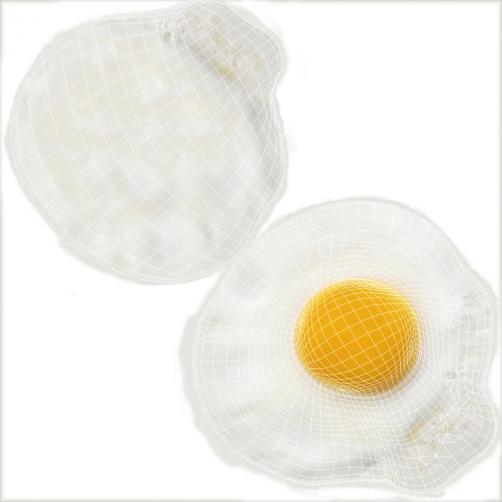 3D Fried Eggs On A Plate