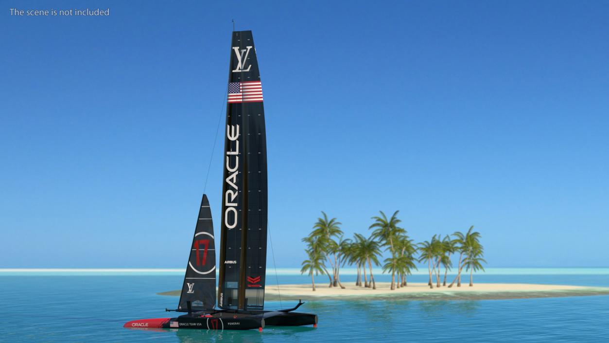 Americas Cup Race Yacht Oracle Team USA 3D model