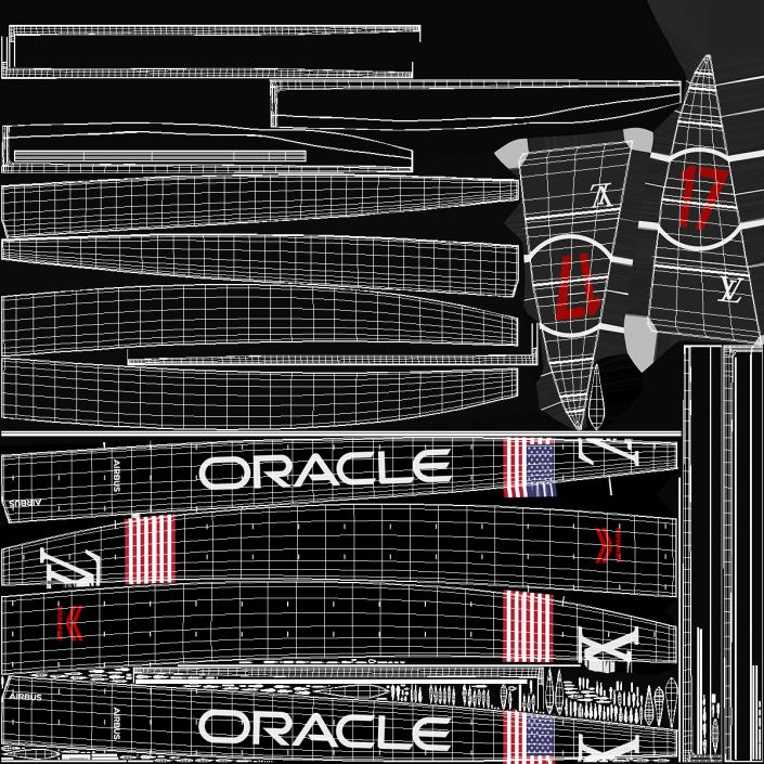 Americas Cup Race Yacht Oracle Team USA 3D model