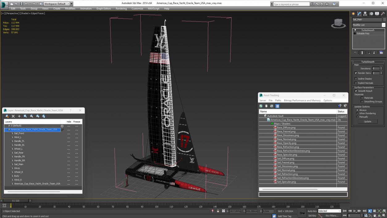 Americas Cup Race Yacht Oracle Team USA 3D model