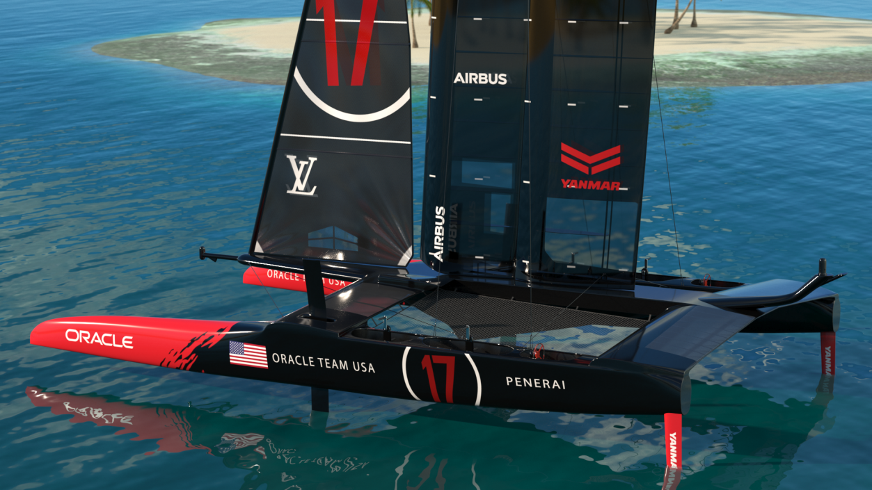 Americas Cup Race Yacht Oracle Team USA 3D model