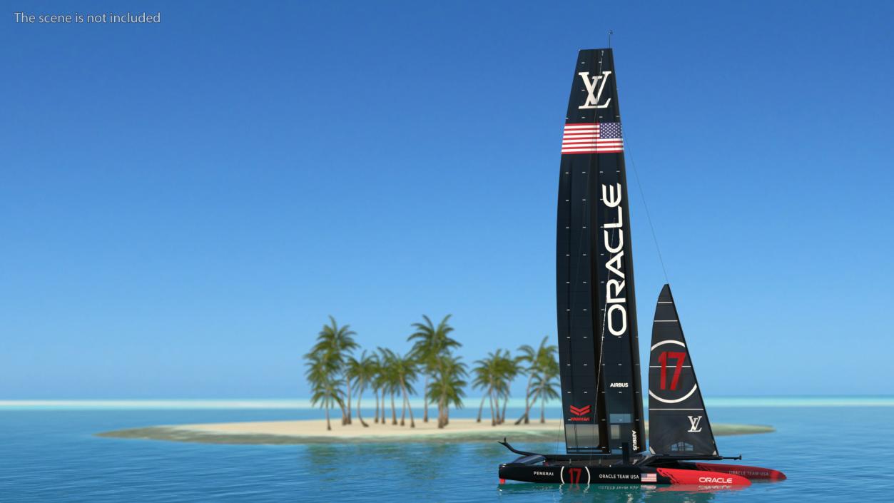 Americas Cup Race Yacht Oracle Team USA 3D model