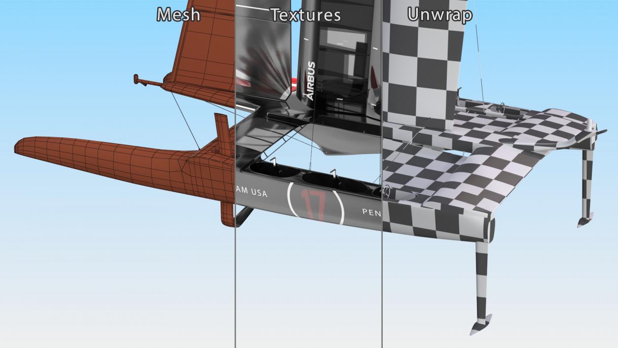 Americas Cup Race Yacht Oracle Team USA 3D model