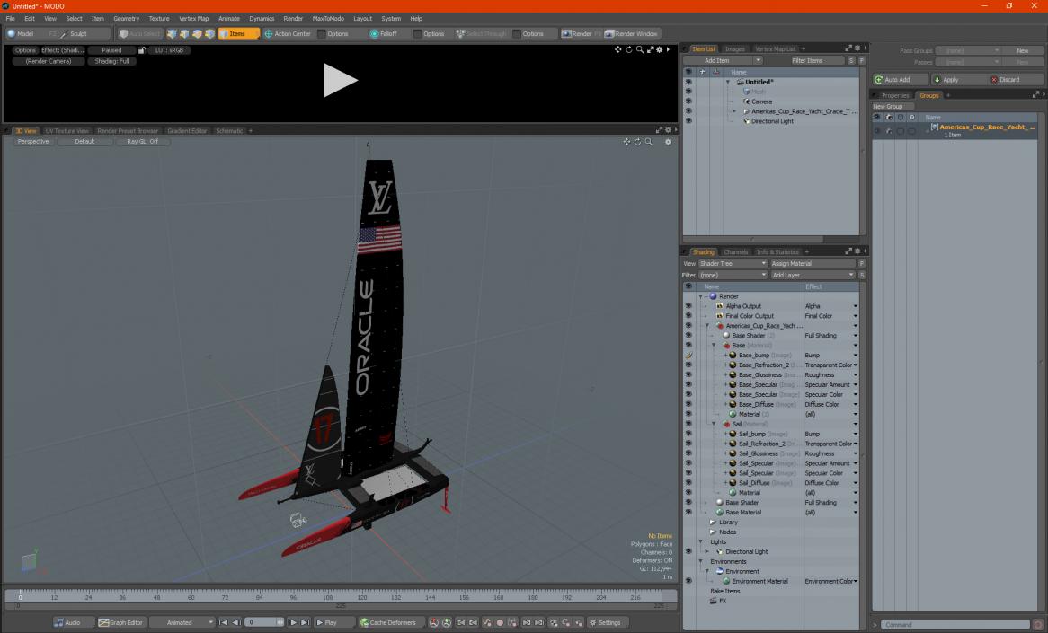 Americas Cup Race Yacht Oracle Team USA 3D model