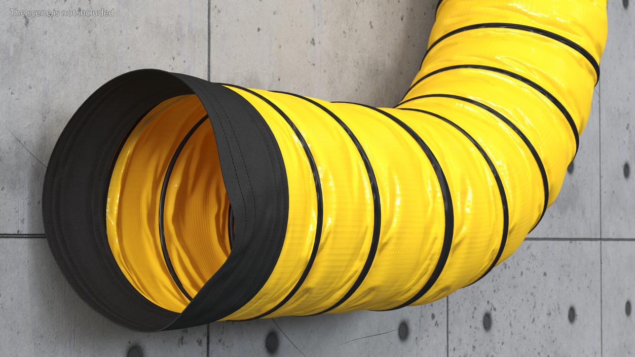 3D model Coated Fabric Ventilation Duct Hose