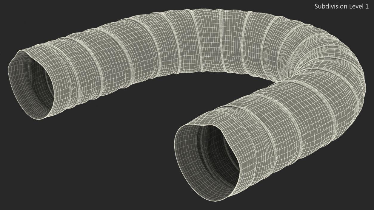 3D model Coated Fabric Ventilation Duct Hose