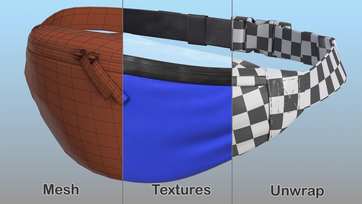 3D model Sport Waist Bag Blue