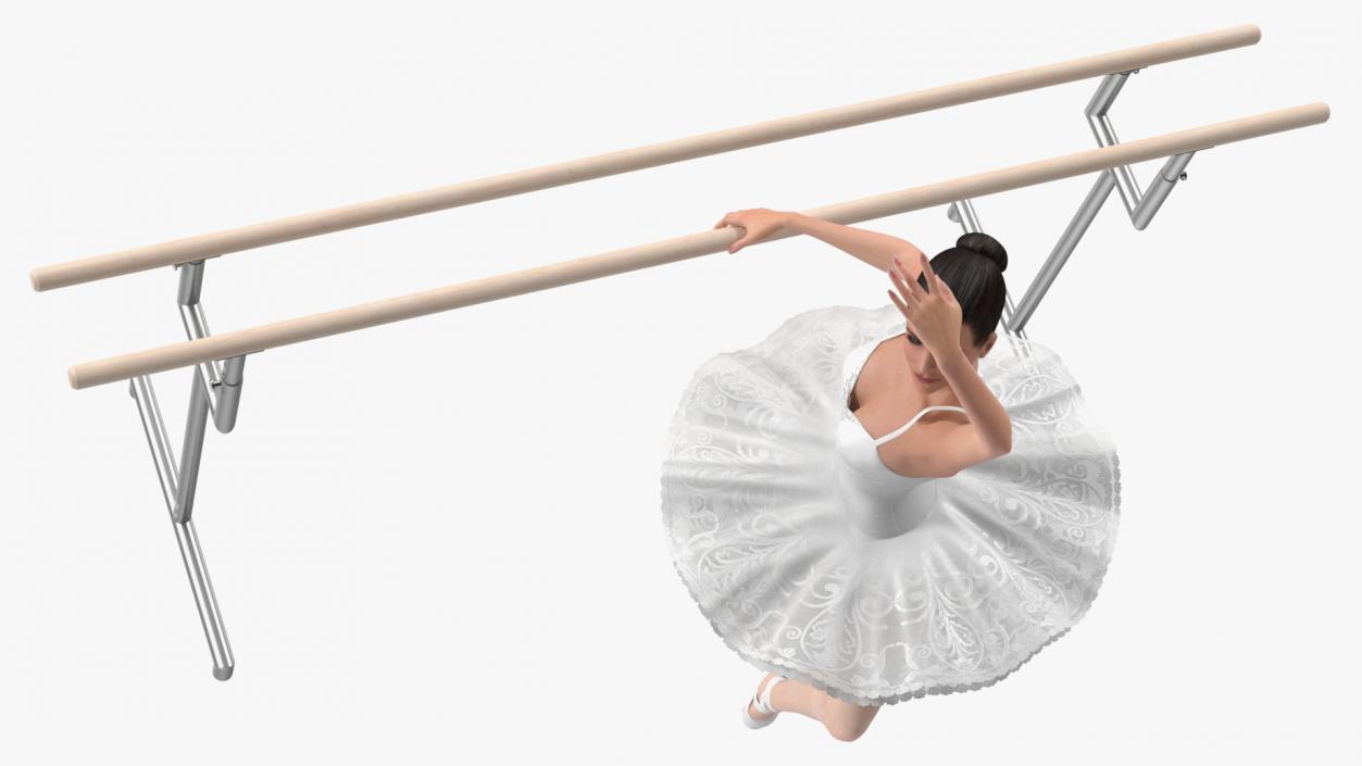 3D Ballerina with Portable Ballet Barre Rigged model