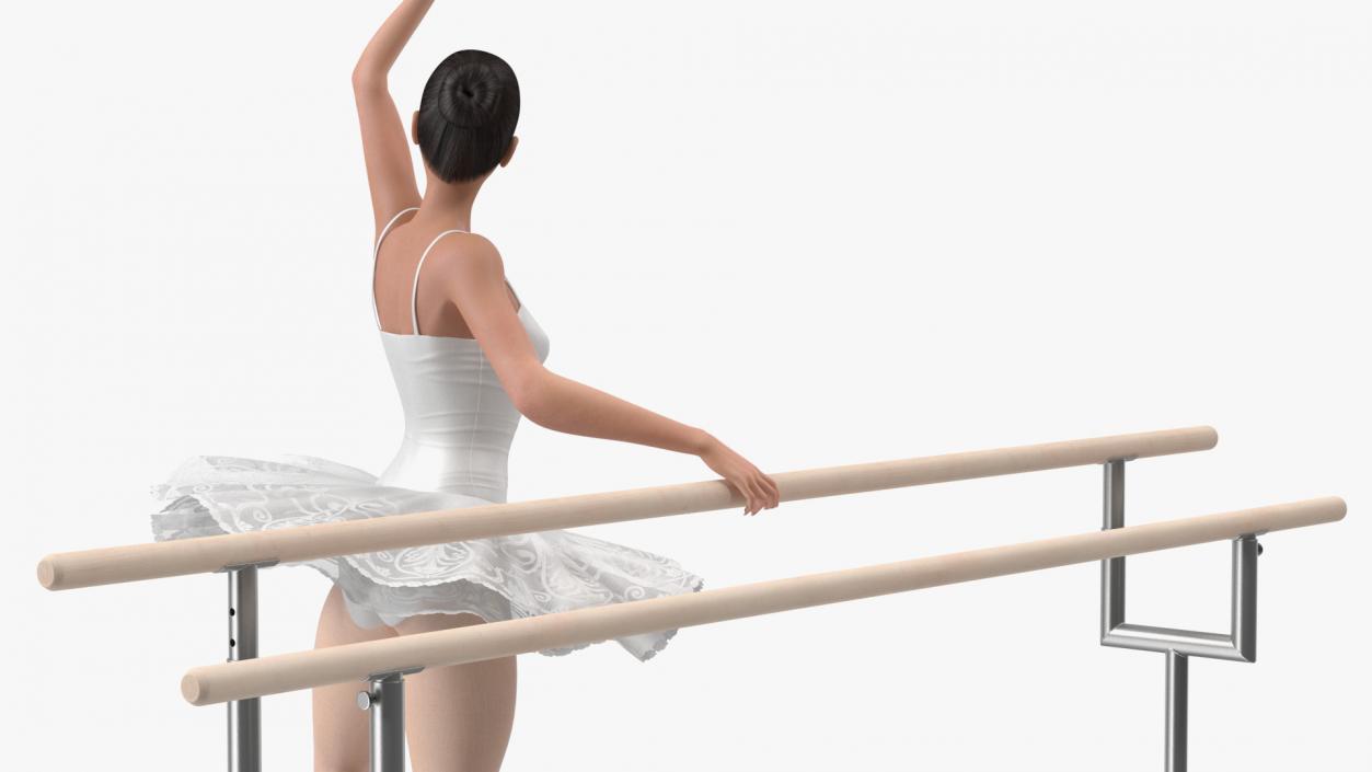 3D Ballerina with Portable Ballet Barre Rigged model