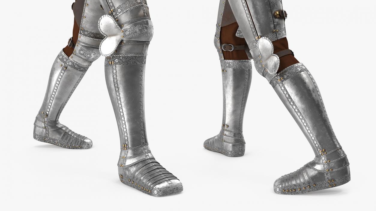 3D model Medieval Knight Plate Armor Walking Pose