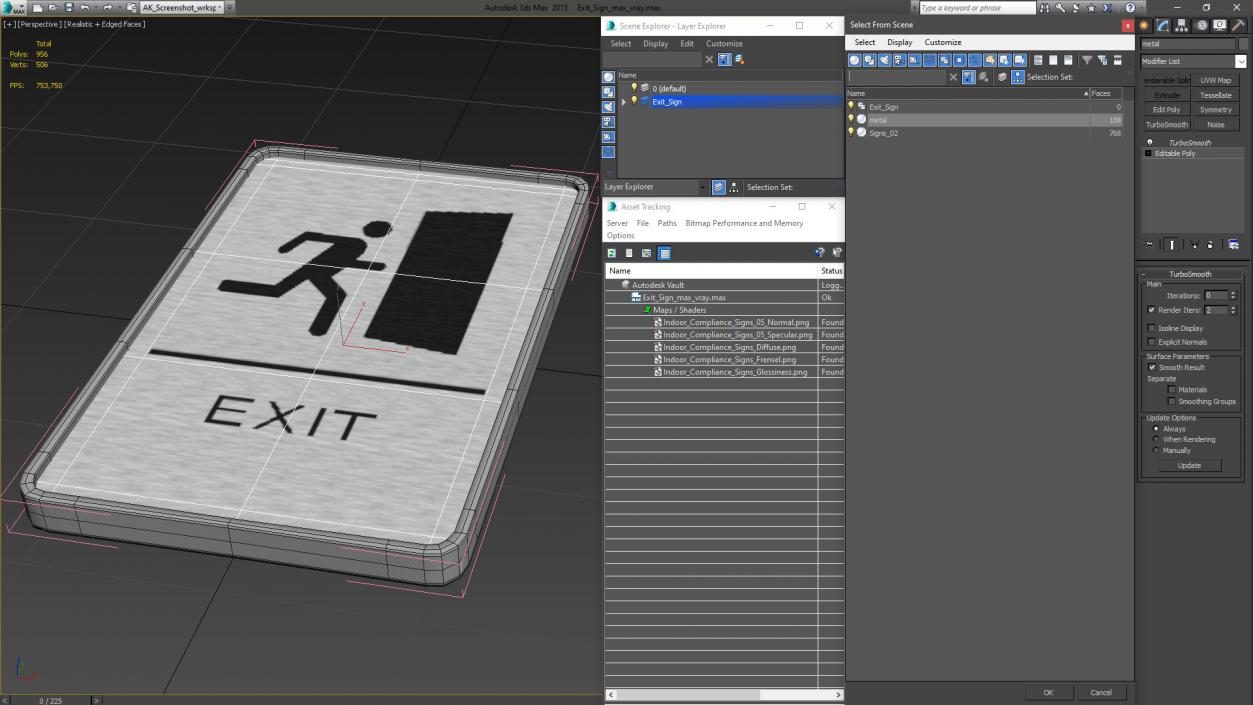 Exit Sign 3D model