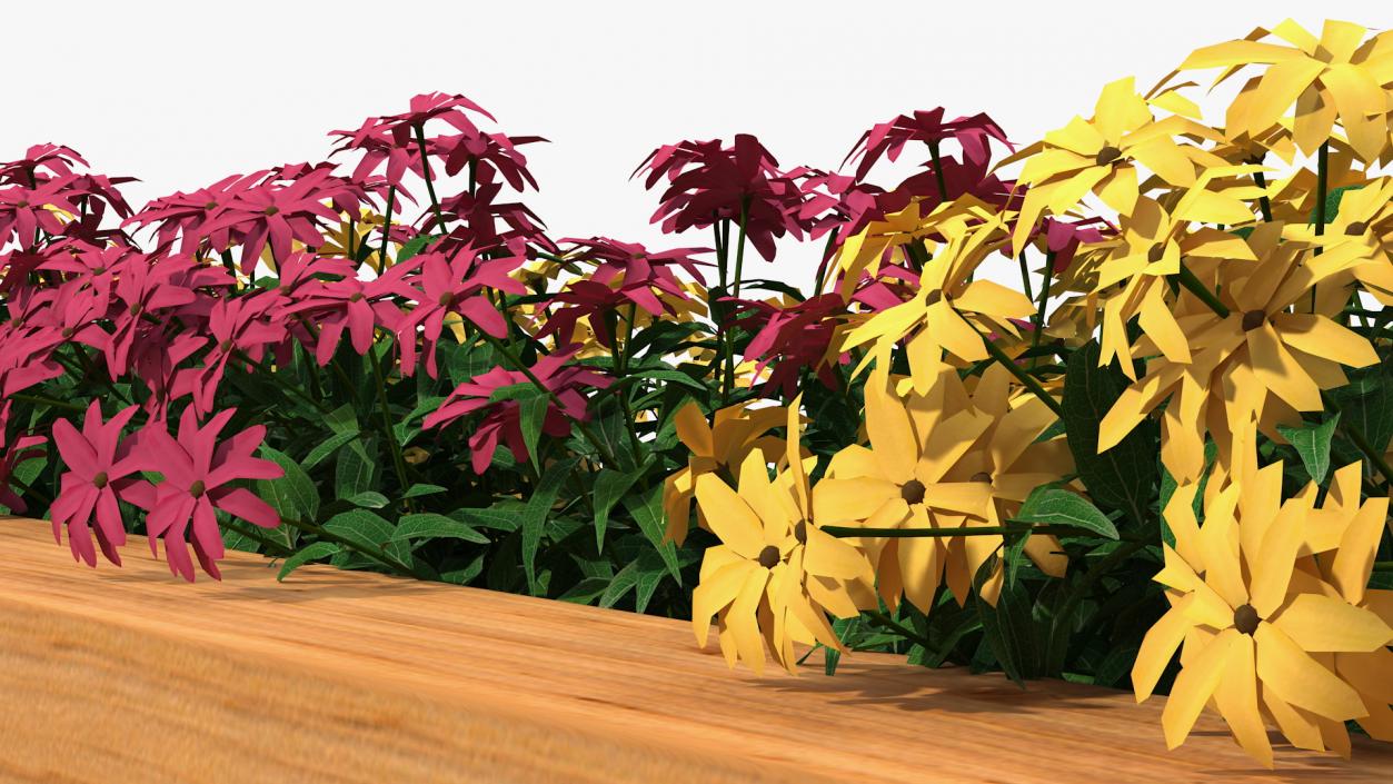 3D model Wooden Flower Planter Box