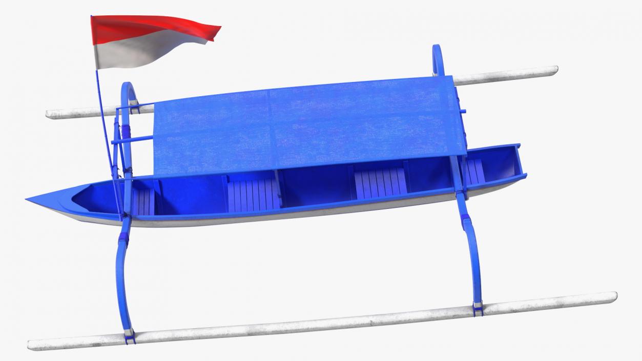 3D Traditional Jukung Boat Blue model