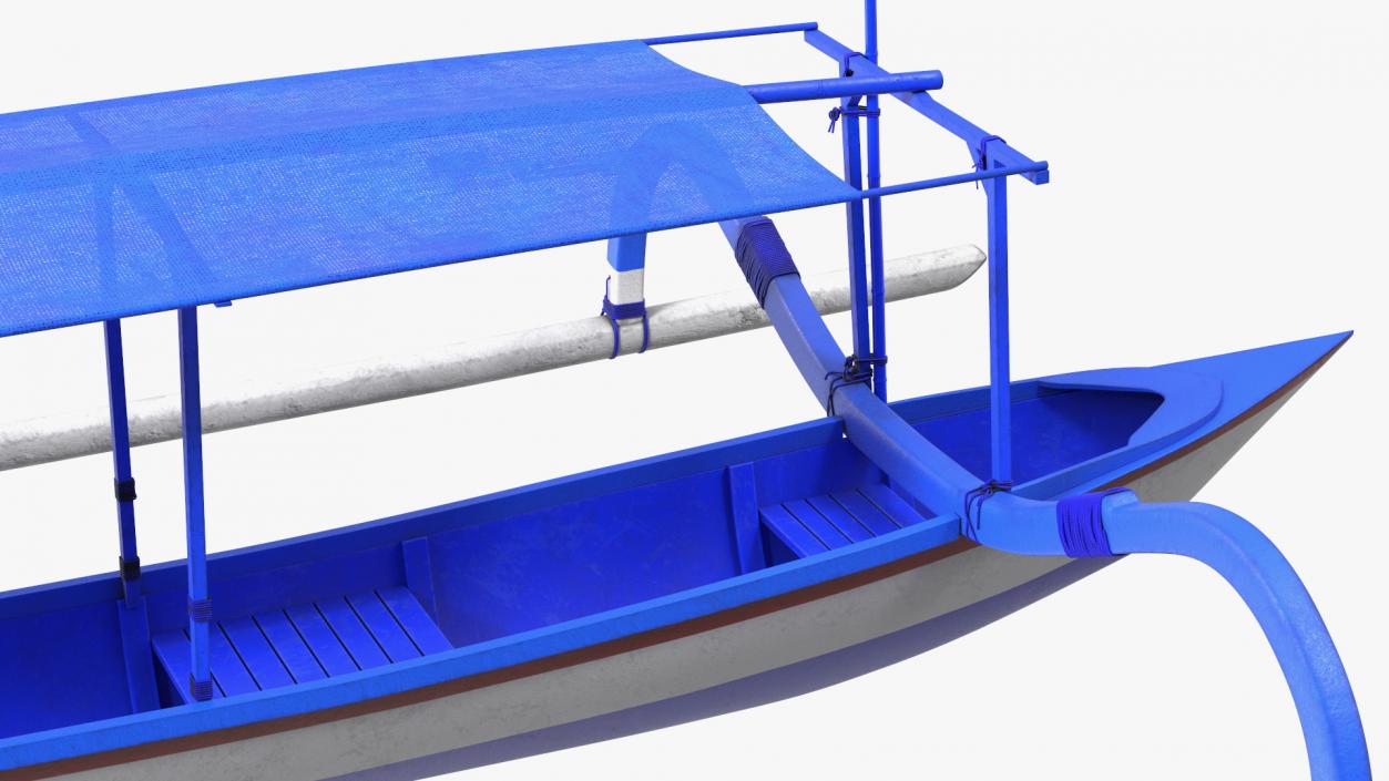 3D Traditional Jukung Boat Blue model