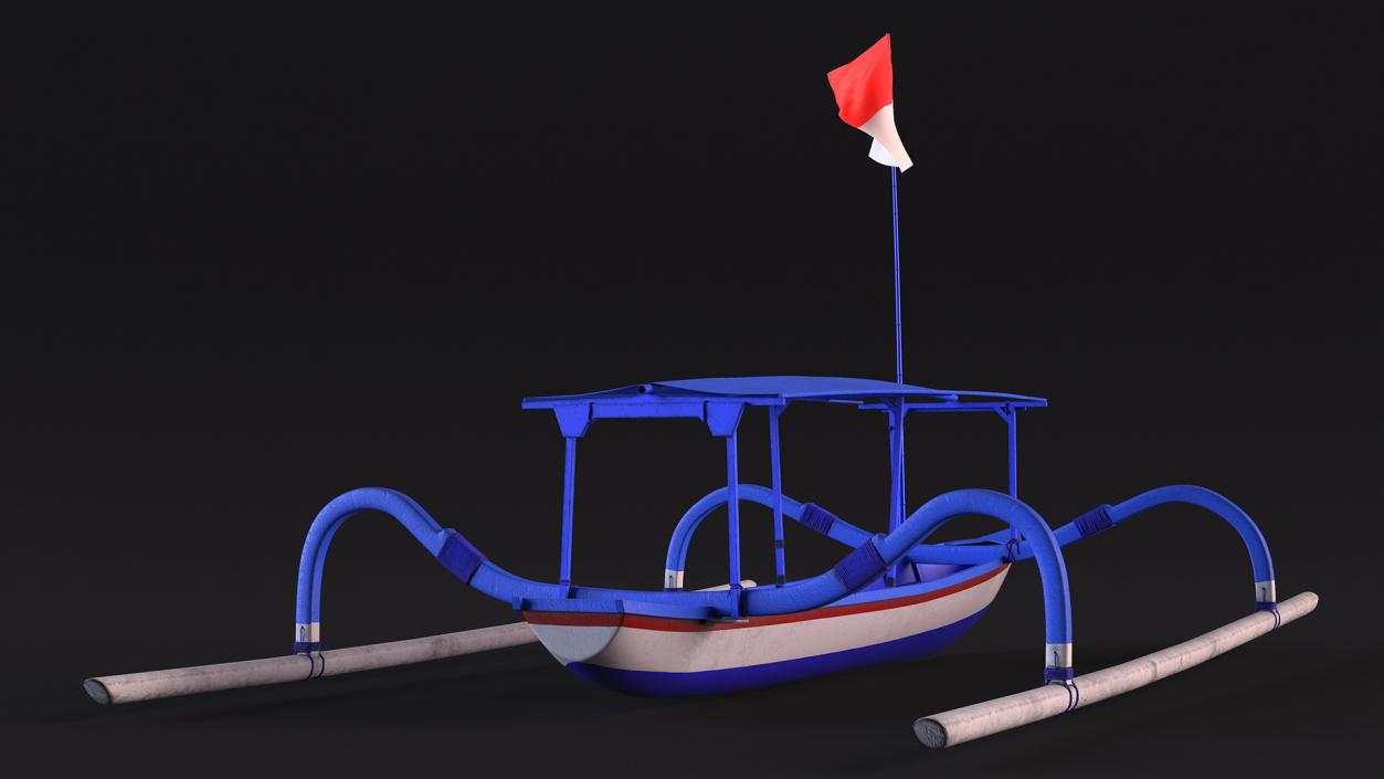 3D Traditional Jukung Boat Blue model