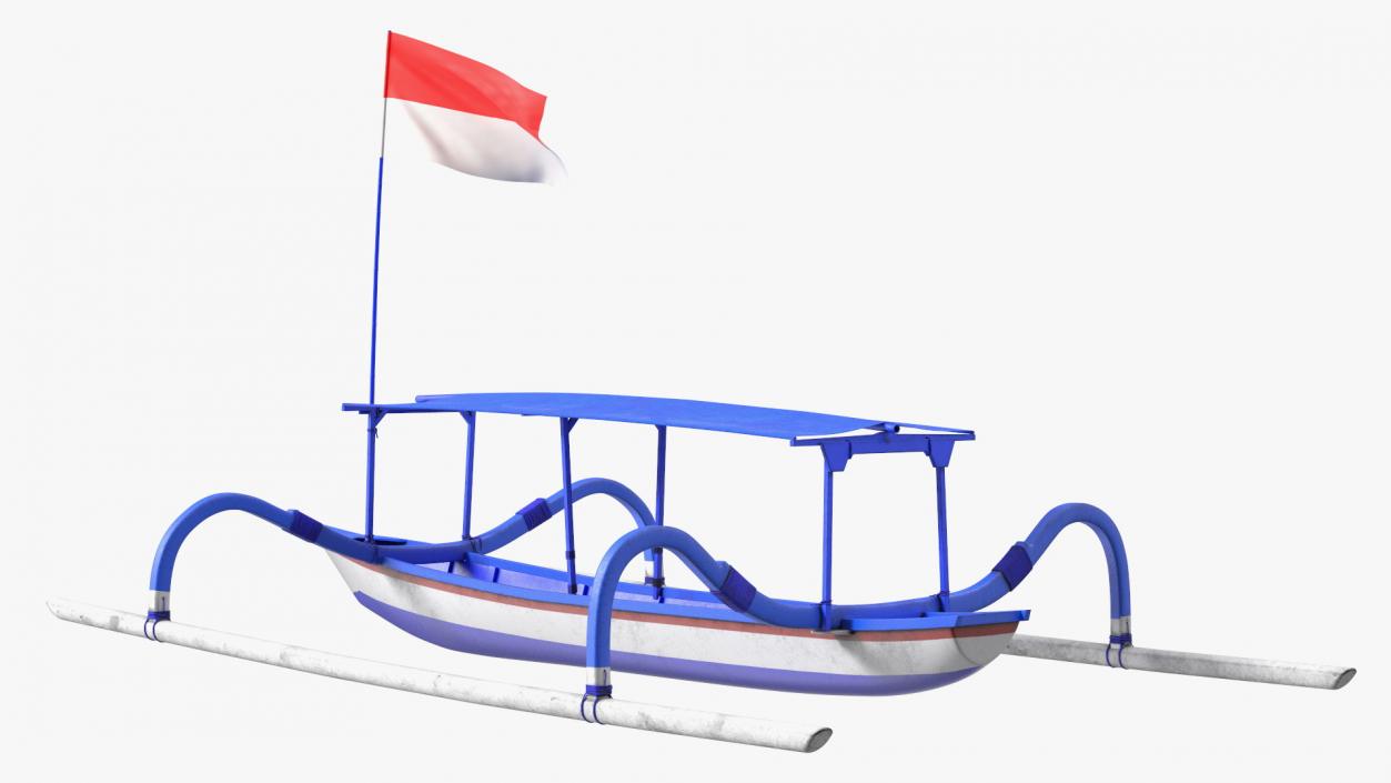 3D Traditional Jukung Boat Blue model