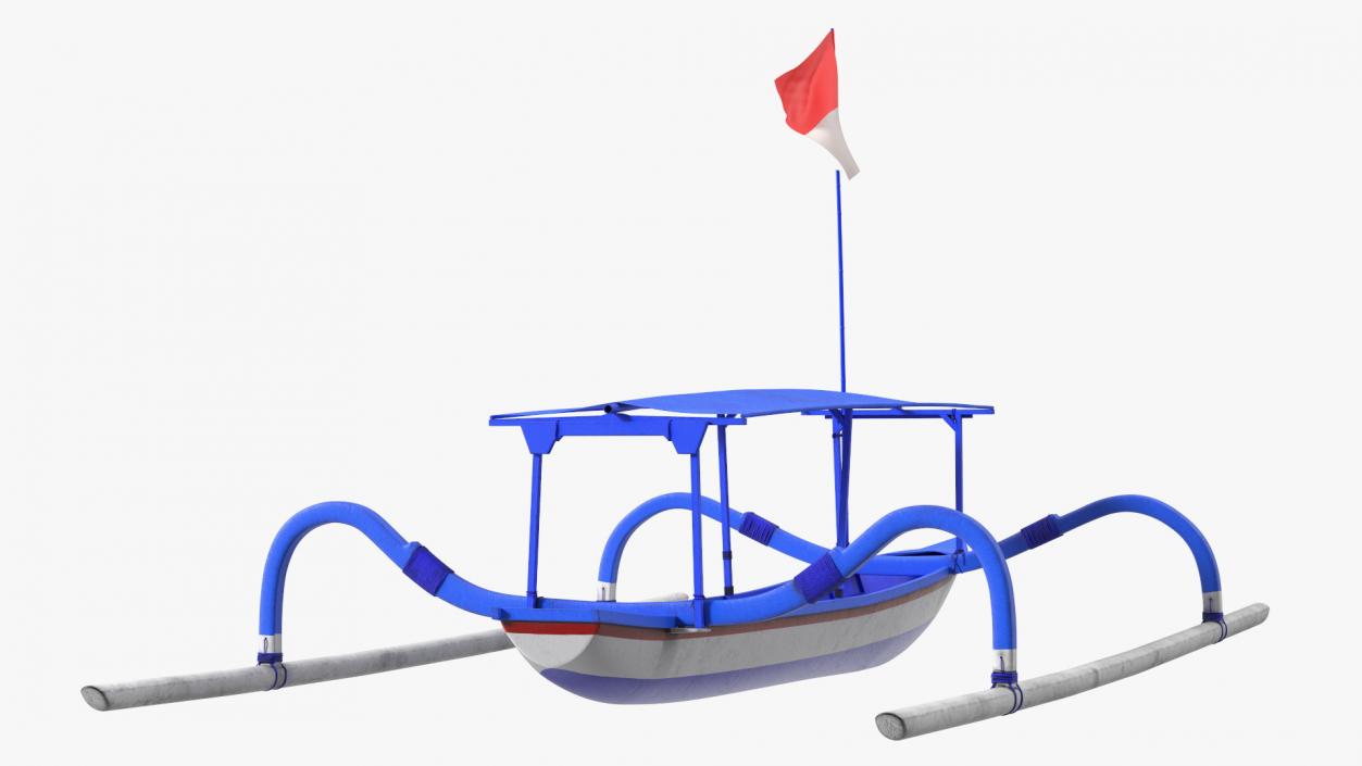 3D Traditional Jukung Boat Blue model