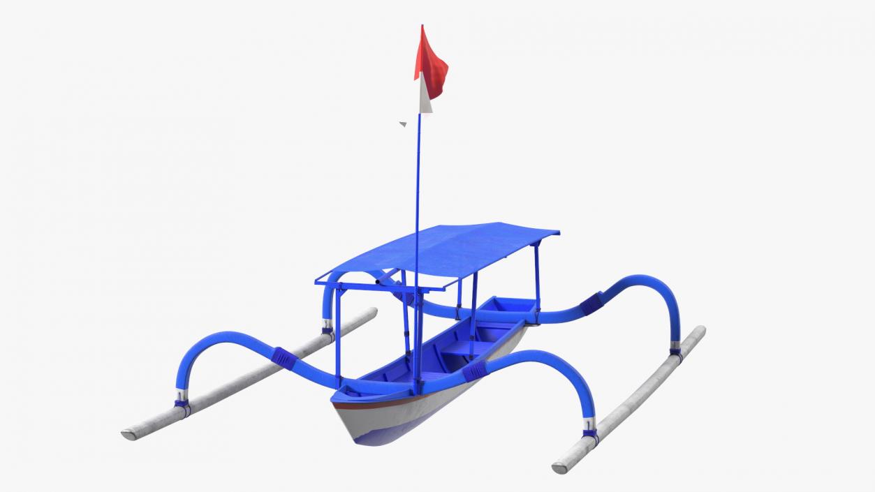 3D Traditional Jukung Boat Blue model