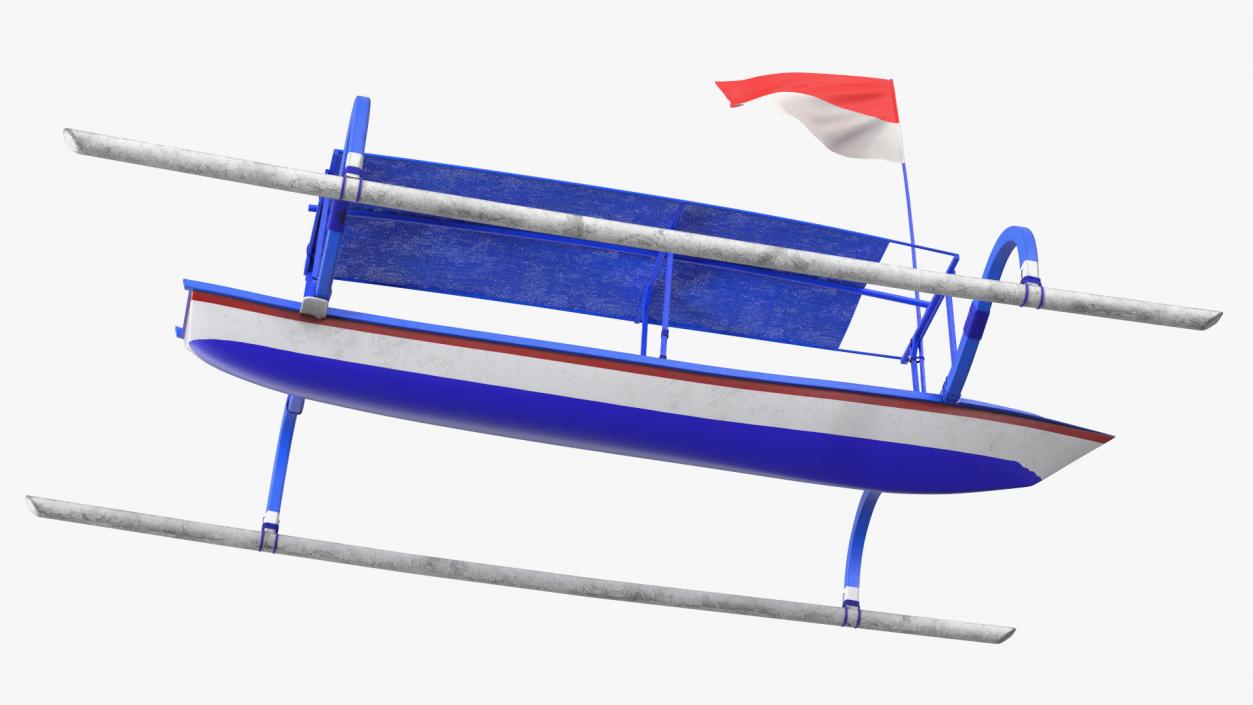 3D Traditional Jukung Boat Blue model