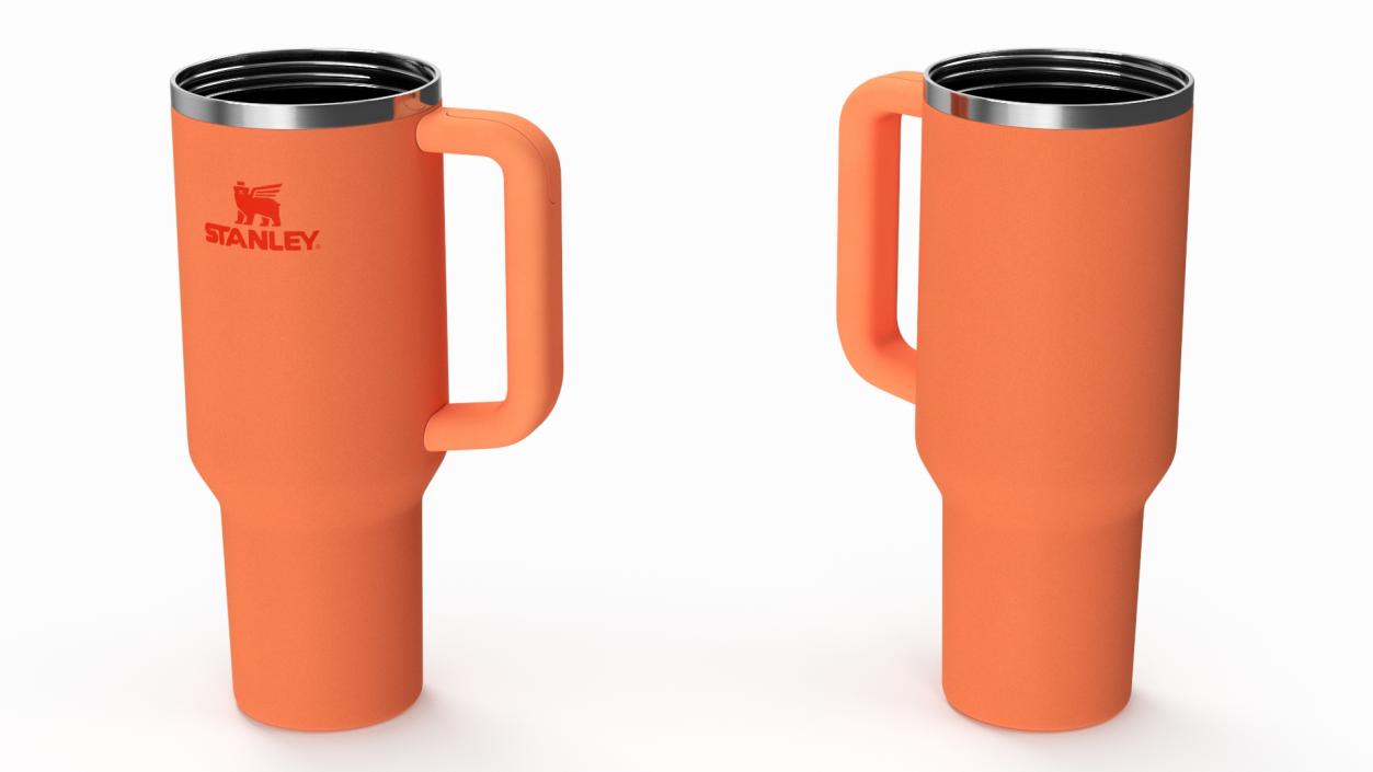 3D Travel Tumbler Quencher Stanley Orange Open model