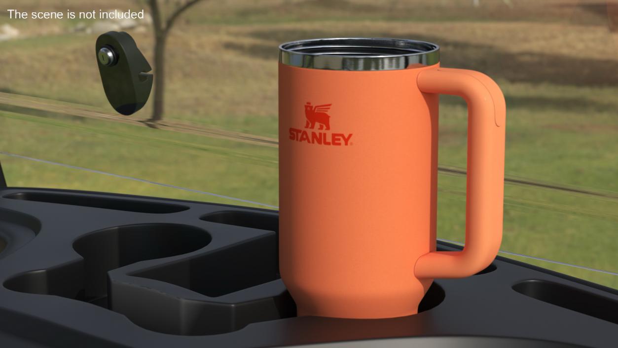 3D Travel Tumbler Quencher Stanley Orange Open model