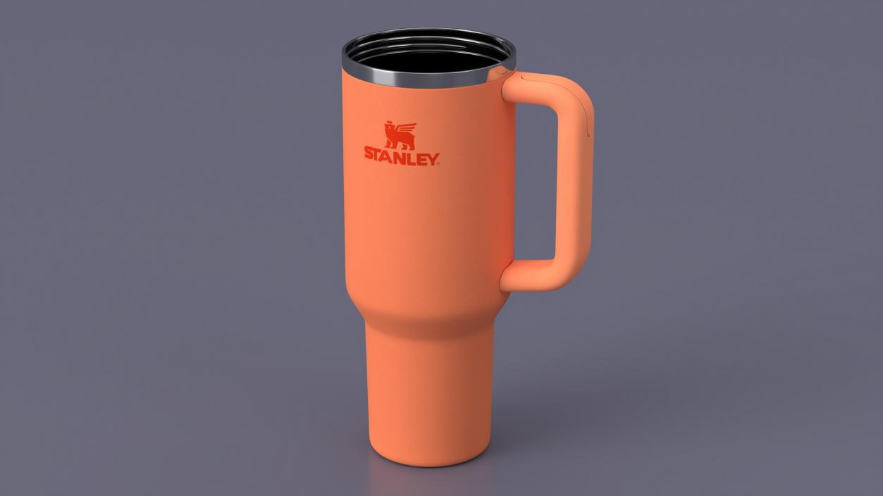 3D Travel Tumbler Quencher Stanley Orange Open model