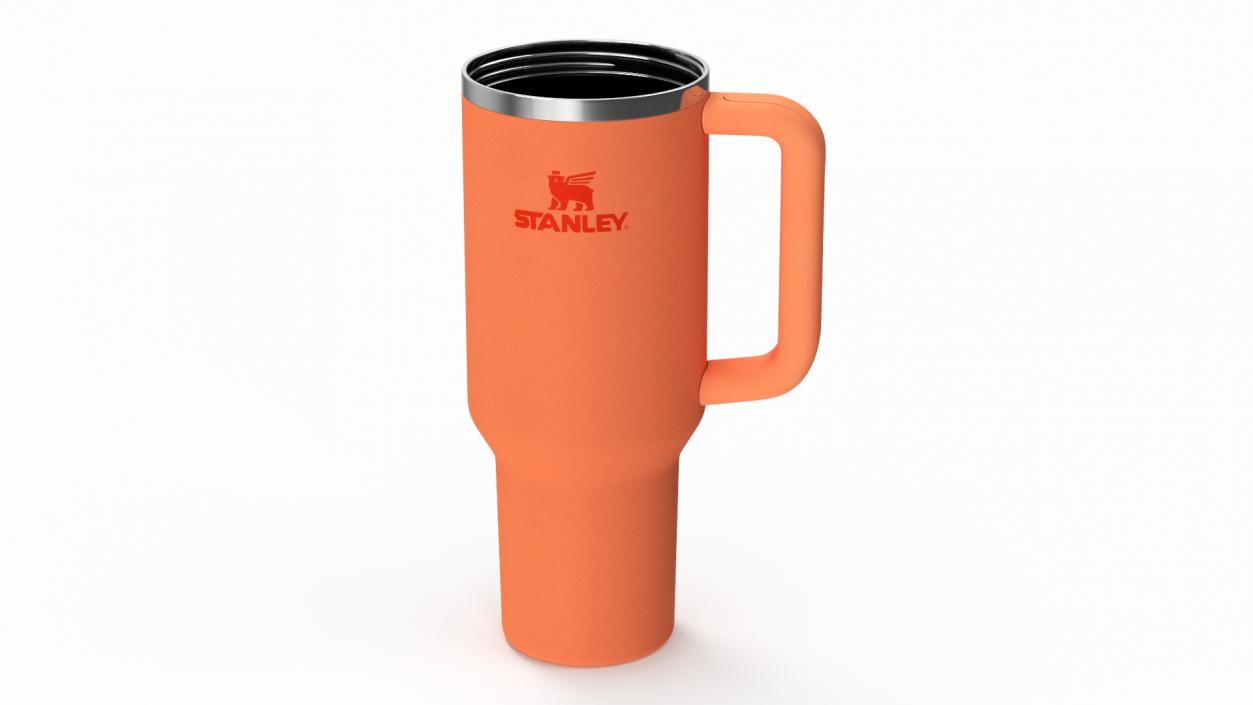 3D Travel Tumbler Quencher Stanley Orange Open model