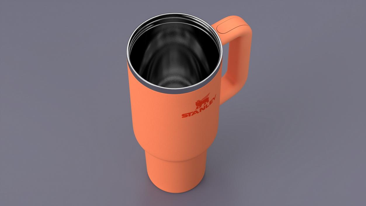 3D Travel Tumbler Quencher Stanley Orange Open model