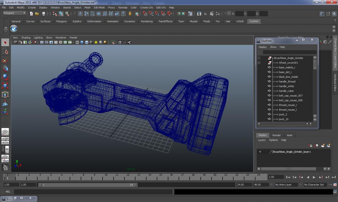 Bruschless Angle Grinder 3D model