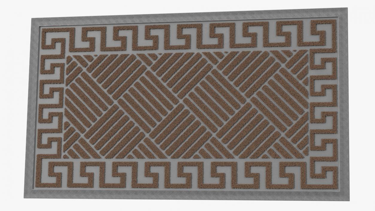 3D Meander Grey Rectangular Door Mats Fur model