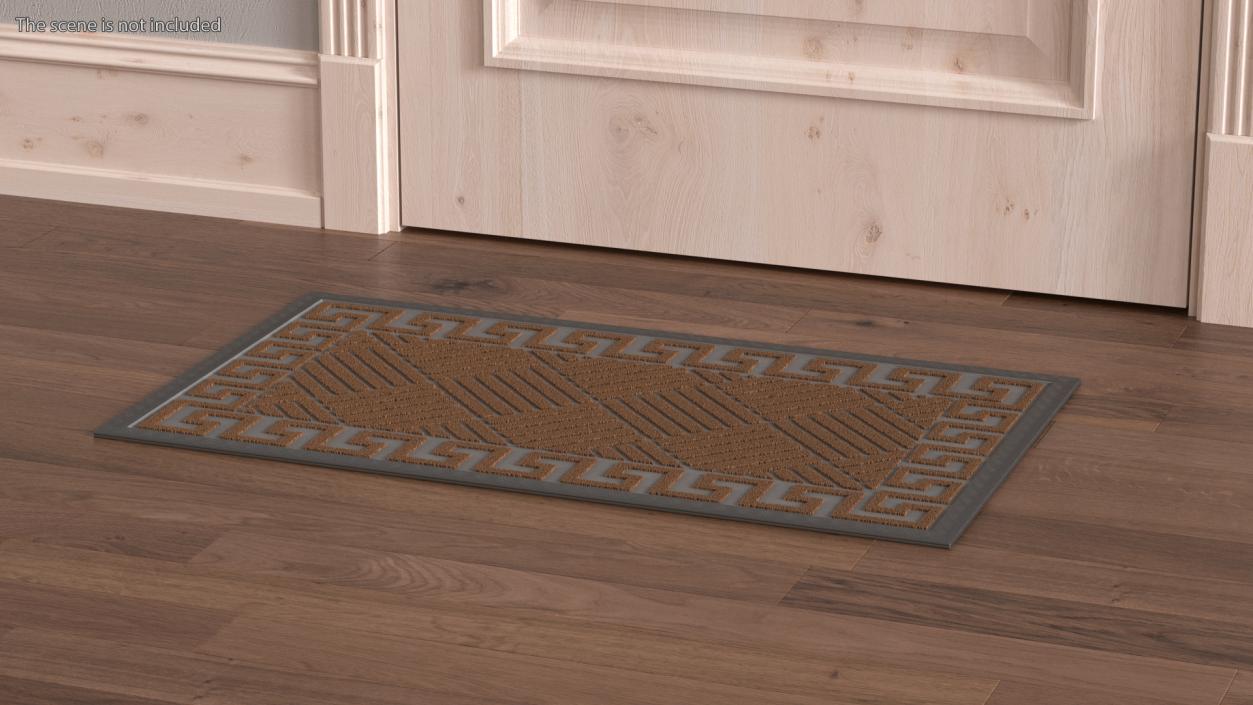 3D Meander Grey Rectangular Door Mats Fur model