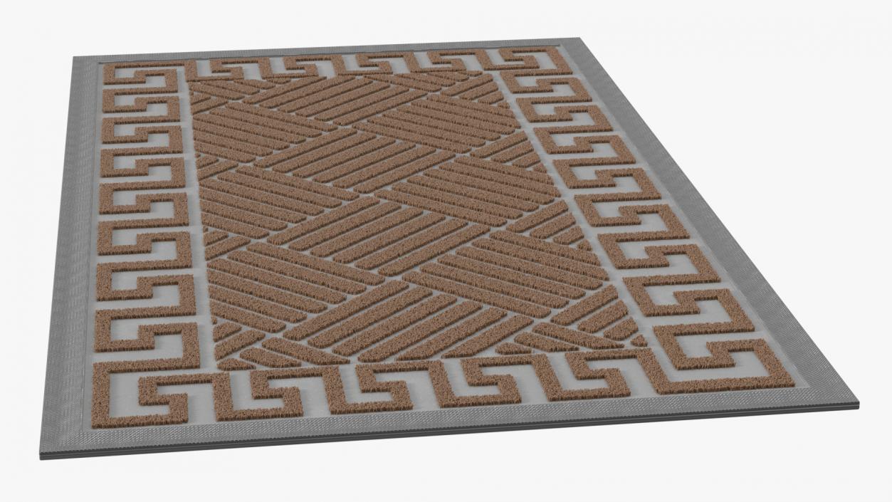 3D Meander Grey Rectangular Door Mats Fur model