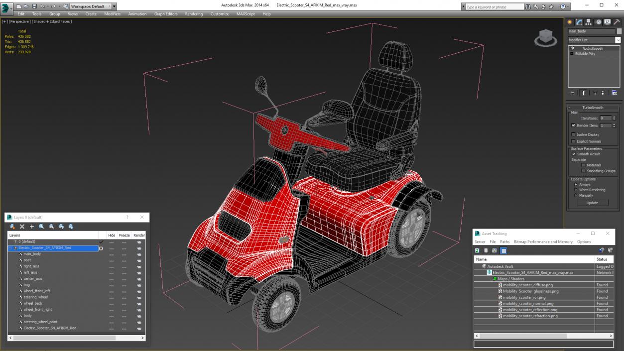 3D model Electric Scooter S4 AFIKIM Red