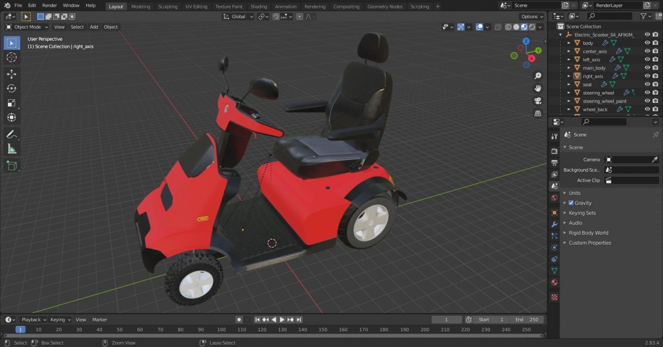 3D model Electric Scooter S4 AFIKIM Red