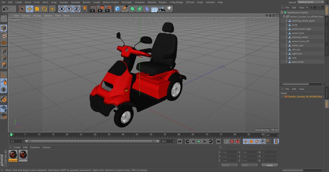 3D model Electric Scooter S4 AFIKIM Red