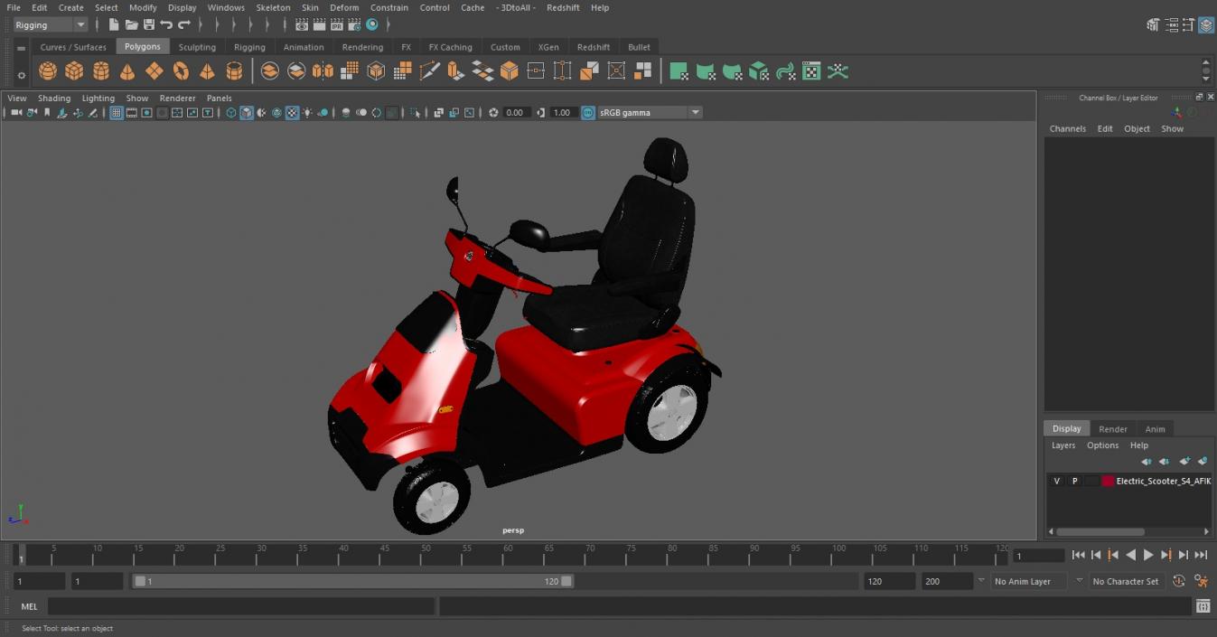 3D model Electric Scooter S4 AFIKIM Red