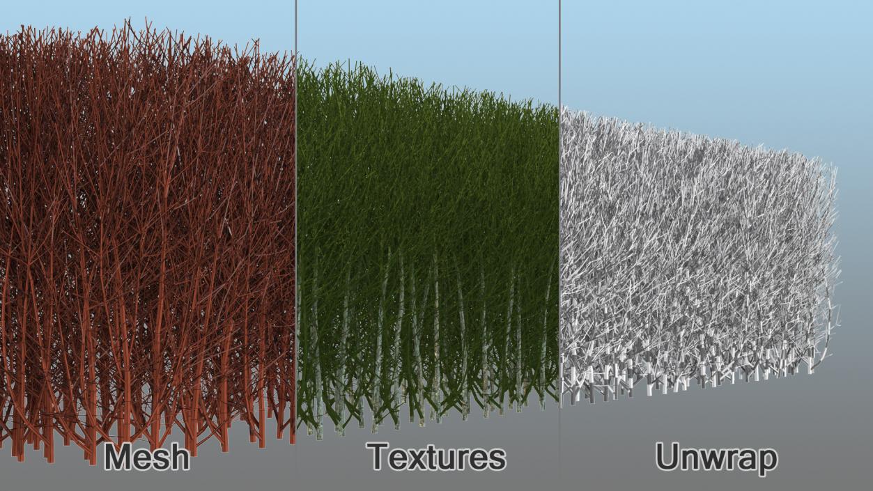 3D Shrub Branch Fence model