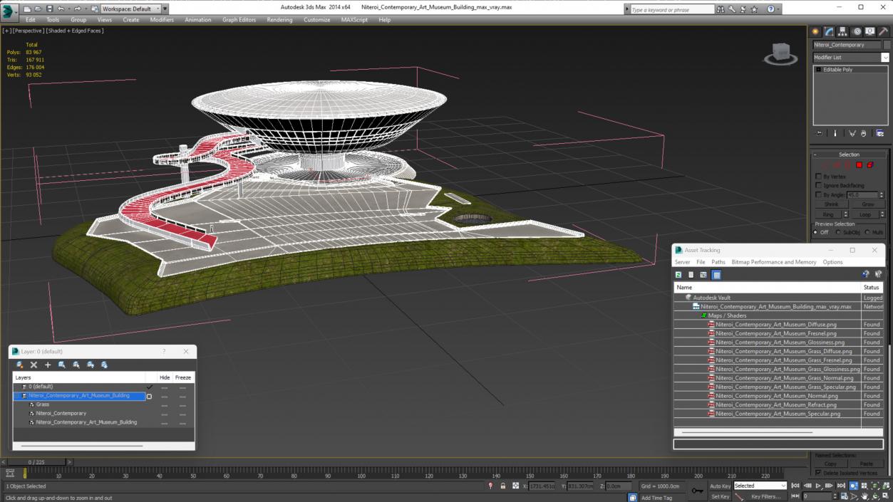 3D model Niteroi Contemporary Art Museum Building