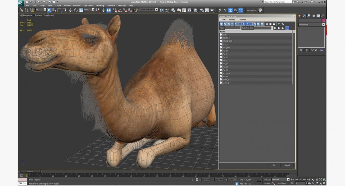 3D Camel Sitting Pose model